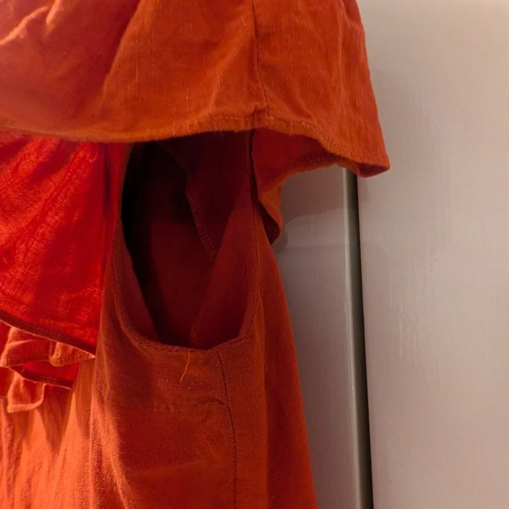 Orange Ruffle Top - Picture 4 of 7